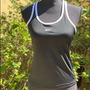 Nike Built-in Bra Black with White Trim Tank Med.